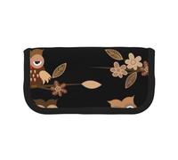 CRPPSYYR Portapenne in tela con stampa a pois di mucca, portatile, pratico organizer, Carino Brown Cartoon Owls, Taglia unica, Portamonete