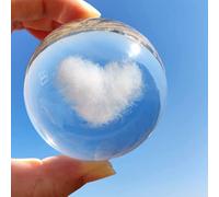 Crrezhai Fermacarte in vetro 3D con sfera di cristallo con supporto, decorazione per la casa, ufficio, 60 mm (cuore d'amore)