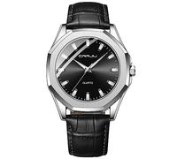 CRRJU Orologi da polso da uomo in pelle classica di lusso alla moda per gli uomini d'affari semplice luminoso analogico al quarzo