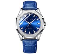 CRRJU Orologi da polso da uomo in pelle classica di lusso alla moda per gli uomini d'affari semplice luminoso analogico al quarzo