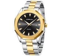 CRRJU Orologi da polso da uomo in pelle classica di lusso alla moda per gli uomini d'affari semplice luminoso analogico al quarzo