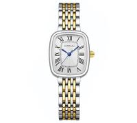 CRRJU Orologio da donna, alla moda, retrò, analogico, al quarzo, impermeabile, semplice ed elegante, da donna, argento oro bianco