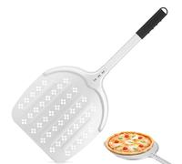 CRROEL Pala perforata per pizza, 12 pollici, anodizzata dura, con manico anti-scottatura, perforata per pizza fatta in casa, pane, torte