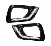 CRRYUQWWM 2 Luci Diurne A LED Per Nissan Per Navara Per NP300 2015 2016 2017 2018 2019 Con Indicatori Di Direzione E Fendinebbia(Black Cover,Bianca)