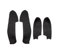 CRRYUQWWM 4 Pezzi Di Rivestimento In Pelle Per Maniglie Portiere E Braccioli Per Nissan Per Qashqai J11 2016 2017 2018(Black-red line)