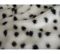CRS Fur Fabrics Animale Divertente Finta Pelliccia Tessuto Stoffa - Dalmata - Bianco, 1/2Mtr - 150cmx50cm