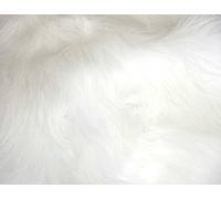 CRS Fur Fabrics Long Pile Fun Faux Fur Fabric Material Bright White, 1Mtr 150cmx100cm Tessuto a Pelo Lungo in Finta Pelliccia, Colore Bianco Brillante, 1 m, 150 cm x 100 cm, Acrilico, 150 cm