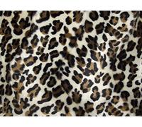 CRS Fur Fabrics Materiale del Tessuto della Pelle della Pelliccia Sintetica Leopard, Poliestere, Bianco, 1Mtr - 150cm x 100cm