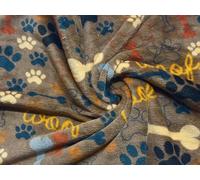 CRS Fur Fabrics Tessuto in Pile Super Morbido Double-Face, con Ossa e Zampe, 1 m, Colore: Tortora, Poliestere, Marrone, 1Mtr 150cm x 100cm, 10 unità