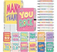 Crtiin 24 Pcs Inspirational Notebook Pen Set Employee Appreciation Gifts | Diari di ringraziamento con copertine edificanti, pagine a righe e penne per colleghi, volontari, eventi in ufficio e