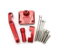 CRTQNS Accessori motociclette per Kawasaki EX250 per Ninja 250 2008 2009 2010 2011 2012 Kit di Montaggio in Alluminio per Ammortizzatore di Sterzo Regolabile per Moto Parti di Ricambio(Bracket-Red)