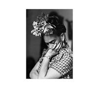 crttrs Poster su tela con motivo floreale di Frida Kahlo, decorazione per camera da letto, sport, ufficio, camera da letto, regalo, senza cornice, 30 x 45 cm