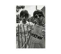 crttrs Poster vintage su tela, motivo: Oasis, bianco e nero, Man City, decorazione per camera da letto, ufficio, camera da letto, regalo, senza cornice, 30 x 45 cm