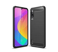 CRU Custodia per Xiaomi Mi 9 Lite, Cruzerlite Carbon Fiber Texture Design Cover Anti-Scratch Shock Absorption Cover per Xiaomi Mi 9 Lite (Black)