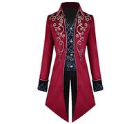 Crubelon Costume da uomo Steampunk Vintage Tailcoat giacca gotico vittoriano redingote uniforme costume di Halloween