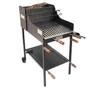 Cruccolini Fuocone Inox Barbecue a Legna e Carbone, Nero, 50x80x110 cm