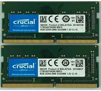 Crucial 16GB (8GBx2) DDR4 2666 (PC4-21300) SODIMM Notebook CT2K8G4SFS8266