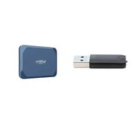 Crucial X10 SSD Esterno 6TB con Adattatore USB-A, Fino a 2100 MB/s, Externe Solid State Drive, USB-C, IP65 Resistenza ad Acqua e Polvere, Blu - CT6000X10SSD9-02