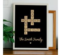 Cruciverba Personalizzato per la Famiglia, Cruciverba Personalizzato con Nomi di Famiglia, Decorazione da Parete, Poster con Nomi di Famiglia Scrabble/tela per Decorazioni per la Casa