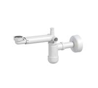 CRUDO Sifone per lavabo, con attacco per lavatrice, 1 1/4 pollici, colore: bianco