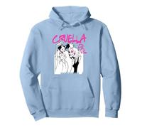 Cruella De Vil Collared Felpa con Cappuccio, Unisex per adulti, Blu polveroso, XL