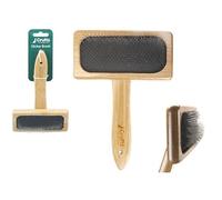 Crufts - Spazzola per animali domestici in bambù, 15,4 x 10,4 cm, resistente, per toelettatura delicata e senza sforzo