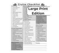 Cruise Checklist: Large Print Black and White Edition: Cruise • Tropical • Port • Ocean Travel