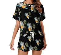 Cruise Duck - Set pigiama da donna a maniche corte e pantaloncini, 2 pezzi, Stile:, 3XL