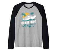 Cruise Mode Activated Tropical Vacation Ship Art Maglia con Maniche Raglan