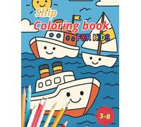 Cruise ship coloring page for children: 8.5 x 11 in