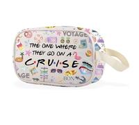 Cruise Trip Gift The One Where They Go On A Cruise Leather Zipper Clear Makeup Bag, In crociera Cbag Eu, Multiuso