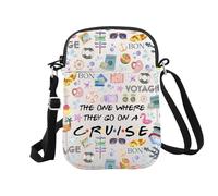 Cruise Trip Gift The One Where They Go On A Cruise Zipper Pouch Makeup Bag, In Crociera Cr Eu, Borsa cosmetica con stampa