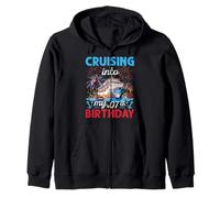 Cruising Into My 7th Birthday Cruise 7 Anni Compleanno Felpa con Cappuccio