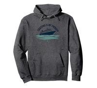 Cruising Is My Therapy Vacation Lover Ocean Getaway Citazione Felpa con Cappuccio, Unisex per Adulti, Grigio Scuro, L
