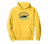 Cruising Is My Therapy Vacation Lover Ocean Getaway Citazione Felpa con Cappuccio, Unisex per Adulti, Limone, L