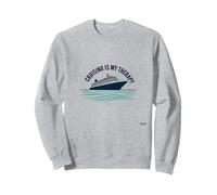 Cruising Is My Therapy Vacation Lover Ocean Getaway Citazione Felpa, Unisex per Adulti, Grigio Melange, L