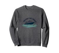 Cruising Is My Therapy Vacation Lover Ocean Getaway Citazione Felpa, Unisex per Adulti, Grigio Scuro, L