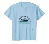 Cruising Is My Therapy Vacation Lover Ocean Getaway Citazione Maglietta, Bambini, Celeste, 4 Anni