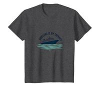 Cruising Is My Therapy Vacation Lover Ocean Getaway Citazione Maglietta, Bambini, Grigio Scuro, 4 Anni