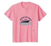 Cruising Is My Therapy Vacation Lover Ocean Getaway Citazione Maglietta, Bambini, Rosa, 4 Anni