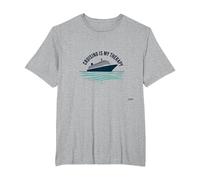 Cruising Is My Therapy Vacation Lover Ocean Getaway Citazione Maglietta, Uomo Taglie Grandi, Grigio Melange, 4X Tall