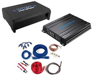 Crunch CBP 1000F | subwoofer piatto + amplificatore a 4 canali + set di cavi completo