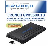 Crunch Amplificatore Monoblocco GPX5500.1D Class D Digitale 5500 Watt con Telecomando