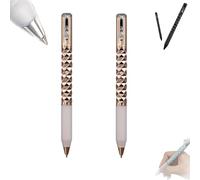 Crunchy Sensory Pen, 3 PCS Shape-Shifting Metal & Fidget Tool Geometric Crinkle Design Fidget Pen with 0.5mm Gel Ink, Office/School Supplies (B)