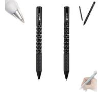 Crunchy Sensory Pen, 3 PCS Shape-Shifting Metal & Fidget Tool Geometric Crinkle Design Fidget Pen with 0.5mm Gel Ink, Office/School Supplies (A)
