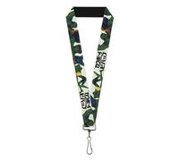 Crunchyroll Lanyard, Cowboy Bebop Crew Group Pose and Logo White Black Greens, E