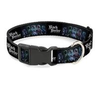 Crunchyroll Pet Collar, Dog Collar Plastic Buckle, Black Butler Five Character G