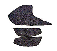 Cruscotto Cover & Porta Tappetini Nero & Blu Punti Eco Pelle per DAF XF 2021+