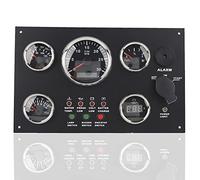 Cruscotto modificato, 12-24 V universale olio temperatura acqua tensione pressione velocità set misuratore combinato con interruttore luce chiave di accensione e pannello di controllo centrale allarme
