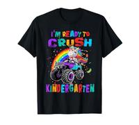 Crush Kindergarten Unicorn Monster Truck Back to School Maglietta